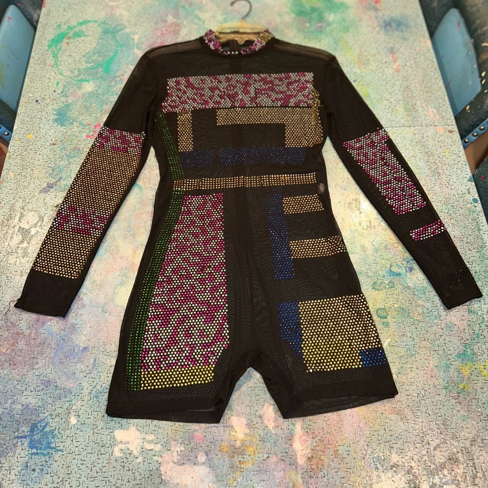 Sheer Netted Beaded Boysuit